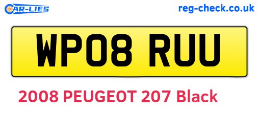 WP08RUU are the vehicle registration plates.