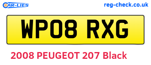 WP08RXG are the vehicle registration plates.