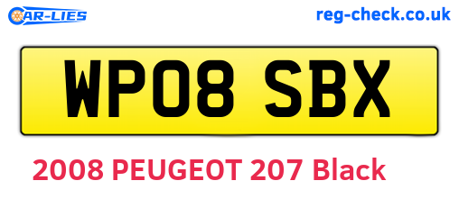 WP08SBX are the vehicle registration plates.