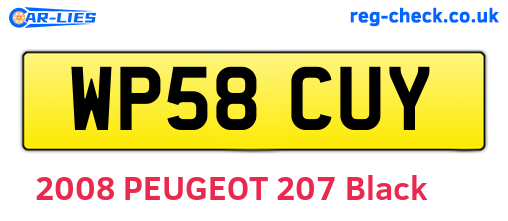WP58CUY are the vehicle registration plates.
