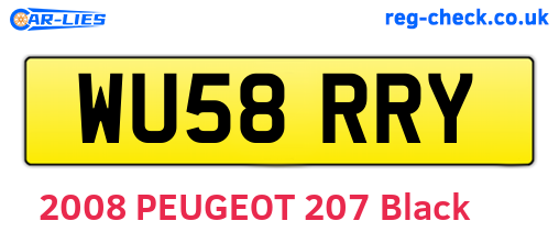 WU58RRY are the vehicle registration plates.