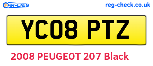 YC08PTZ are the vehicle registration plates.