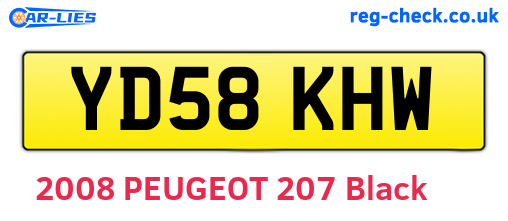 YD58KHW are the vehicle registration plates.