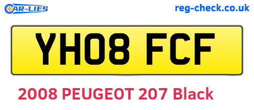 YH08FCF are the vehicle registration plates.