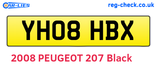 YH08HBX are the vehicle registration plates.