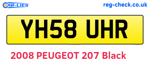 YH58UHR are the vehicle registration plates.