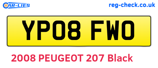 YP08FWO are the vehicle registration plates.