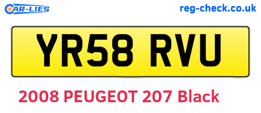 YR58RVU are the vehicle registration plates.
