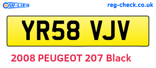 YR58VJV are the vehicle registration plates.