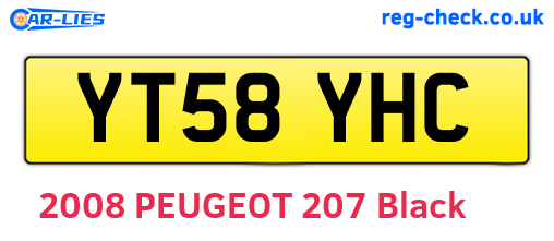 YT58YHC are the vehicle registration plates.