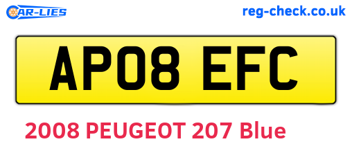 AP08EFC are the vehicle registration plates.
