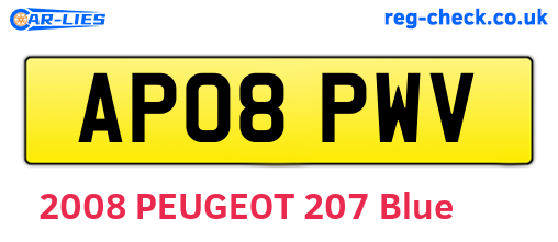 AP08PWV are the vehicle registration plates.