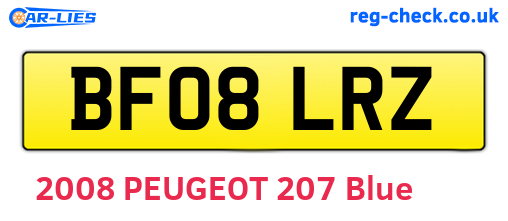 BF08LRZ are the vehicle registration plates.