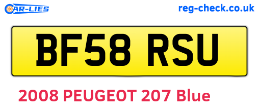 BF58RSU are the vehicle registration plates.