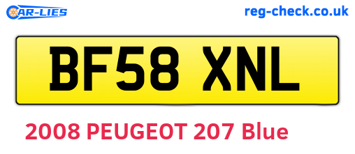 BF58XNL are the vehicle registration plates.