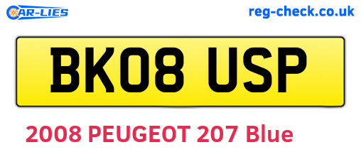BK08USP are the vehicle registration plates.