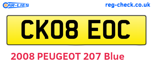 CK08EOC are the vehicle registration plates.
