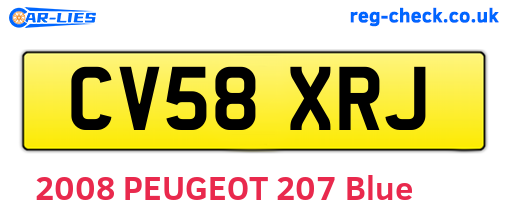 CV58XRJ are the vehicle registration plates.