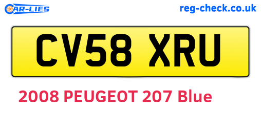CV58XRU are the vehicle registration plates.