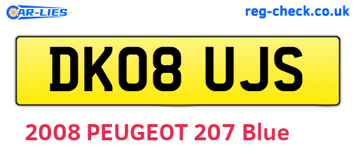 DK08UJS are the vehicle registration plates.