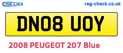 DN08UOY are the vehicle registration plates.