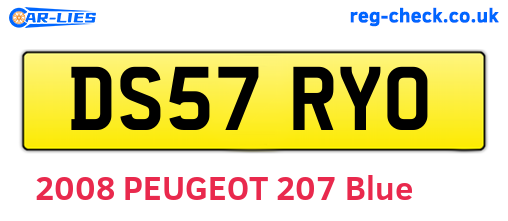 DS57RYO are the vehicle registration plates.