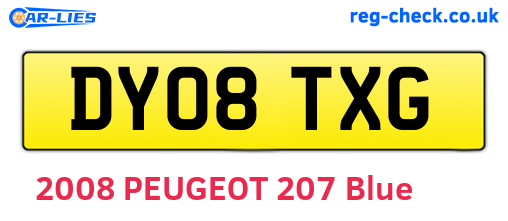 DY08TXG are the vehicle registration plates.