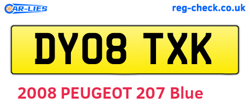 DY08TXK are the vehicle registration plates.