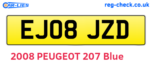 EJ08JZD are the vehicle registration plates.