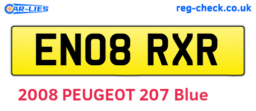 EN08RXR are the vehicle registration plates.