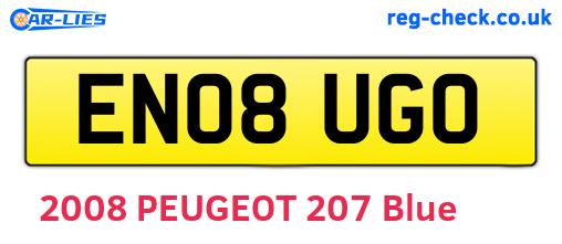 EN08UGO are the vehicle registration plates.