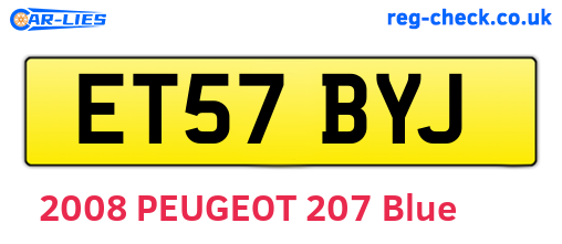 ET57BYJ are the vehicle registration plates.
