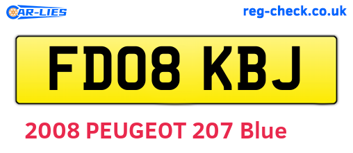 FD08KBJ are the vehicle registration plates.