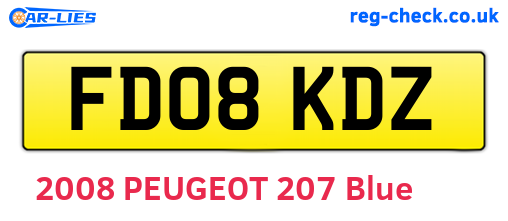FD08KDZ are the vehicle registration plates.