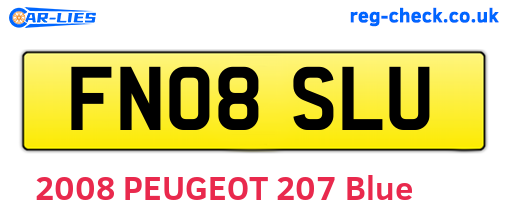 FN08SLU are the vehicle registration plates.