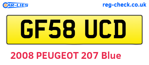 GF58UCD are the vehicle registration plates.