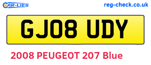 GJ08UDY are the vehicle registration plates.
