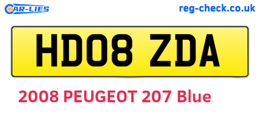 HD08ZDA are the vehicle registration plates.