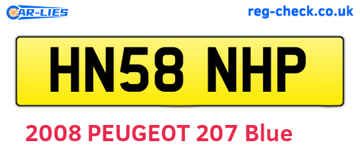 HN58NHP are the vehicle registration plates.