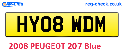 HY08WDM are the vehicle registration plates.