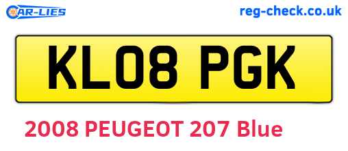 KL08PGK are the vehicle registration plates.