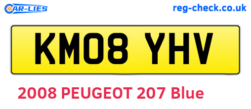 KM08YHV are the vehicle registration plates.