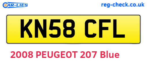 KN58CFL are the vehicle registration plates.
