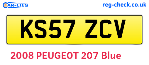 KS57ZCV are the vehicle registration plates.