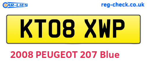 KT08XWP are the vehicle registration plates.