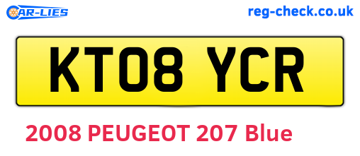 KT08YCR are the vehicle registration plates.