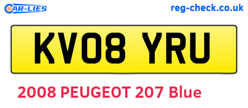 KV08YRU are the vehicle registration plates.