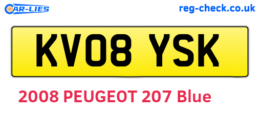 KV08YSK are the vehicle registration plates.
