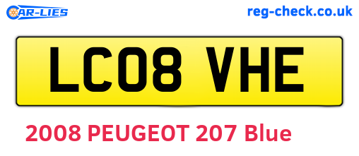 LC08VHE are the vehicle registration plates.