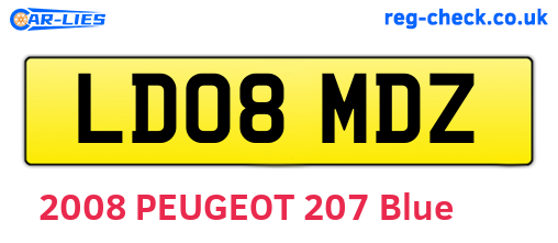 LD08MDZ are the vehicle registration plates.